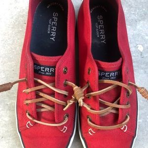 Red Women’s Sperry Top Sider Boat Shoes